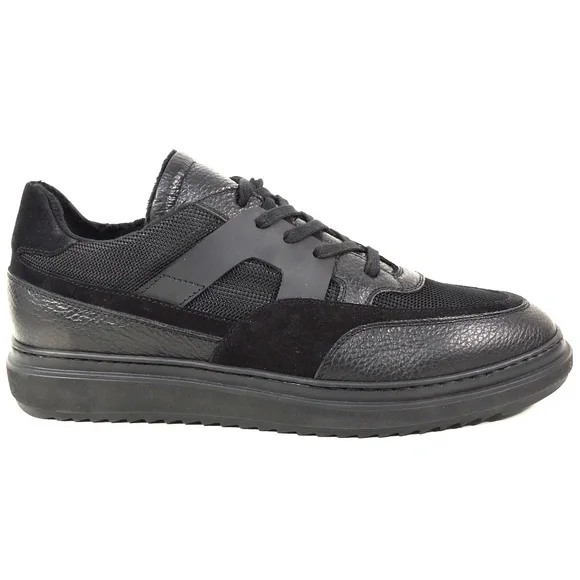 PRINCIPE DI BOLOGNA 🇮🇹 MEN'S BLACK LEATHER & SUEDE COMFORT WINTER SNEAKERS Sneakers